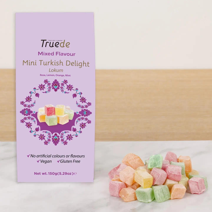 Turkish Delight – Mixed Flavour Rose, Lemon, Orange & Mint 150g Turkish Delight – Mixed Flavour Rose, Lemon, Orange & Mint