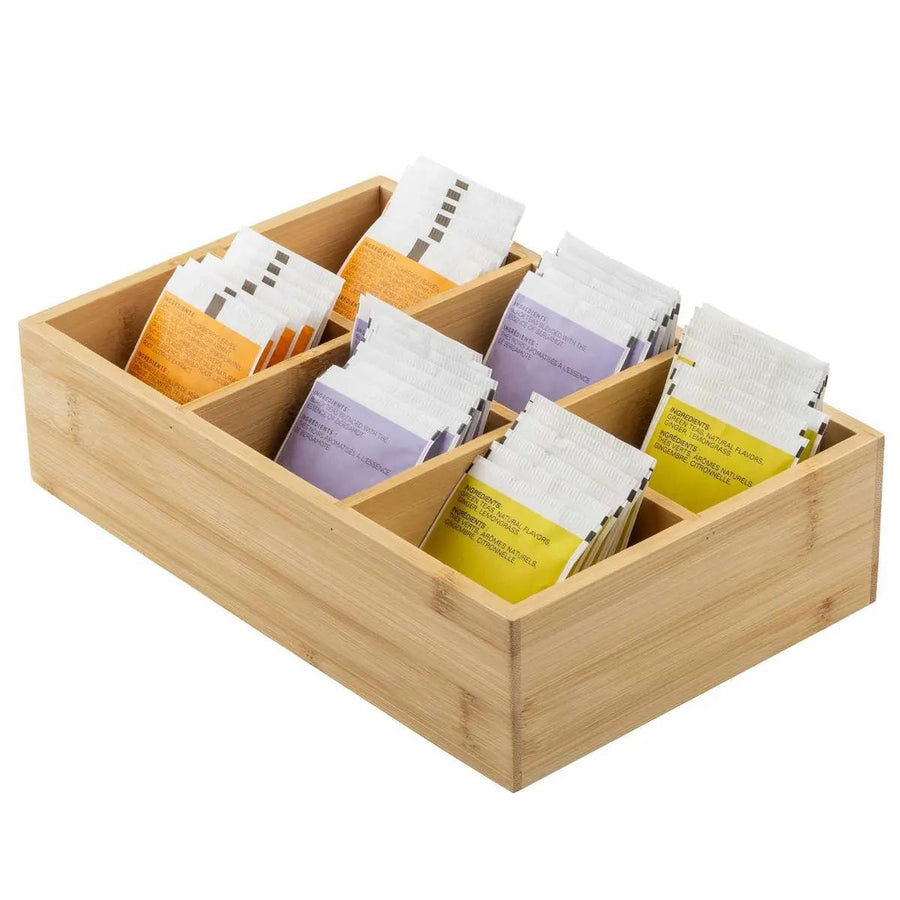 6 Compartment Bamboo Tea Bag Holder 6 Compartment Bamboo Tea Bag Holder