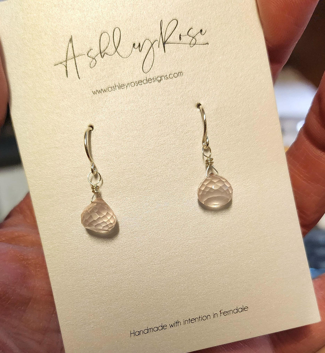 Ashley Rose Earrings | Rose Quartz Morsel Ashley Rose Earrings | Rose Quartz Morsel