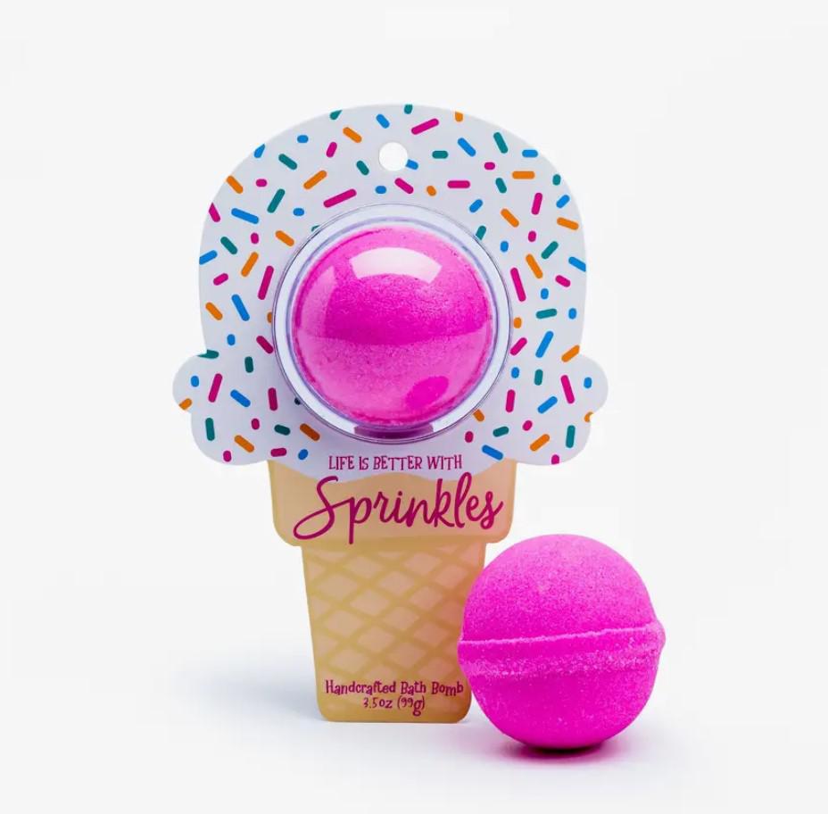 Cait & Co.  Life Is Better with Sprinkles Ice Cream Clamshell Bath Bomb