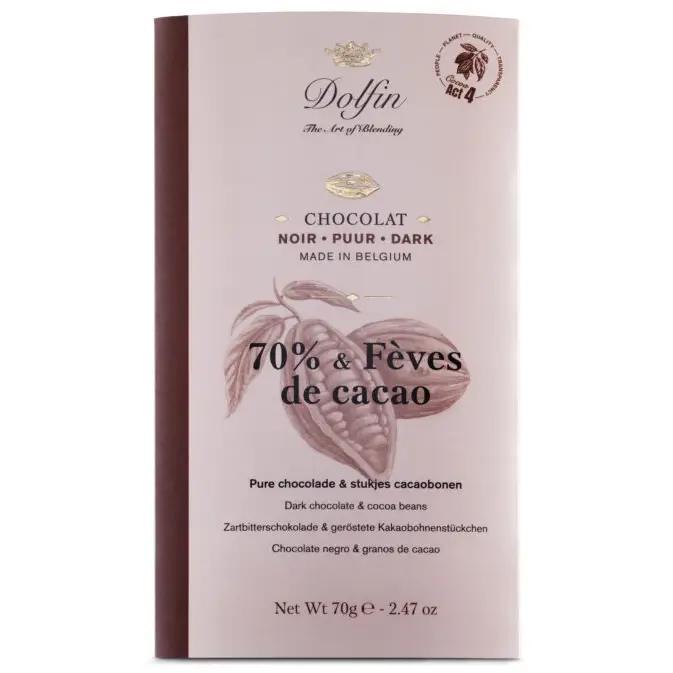 Dolfin Fine Belgium Chocolate | Dark Chocolate with Cocoa Beans Dolfin Fine Belgium Chocolate | Dark Chocolate with Cocoa Beans