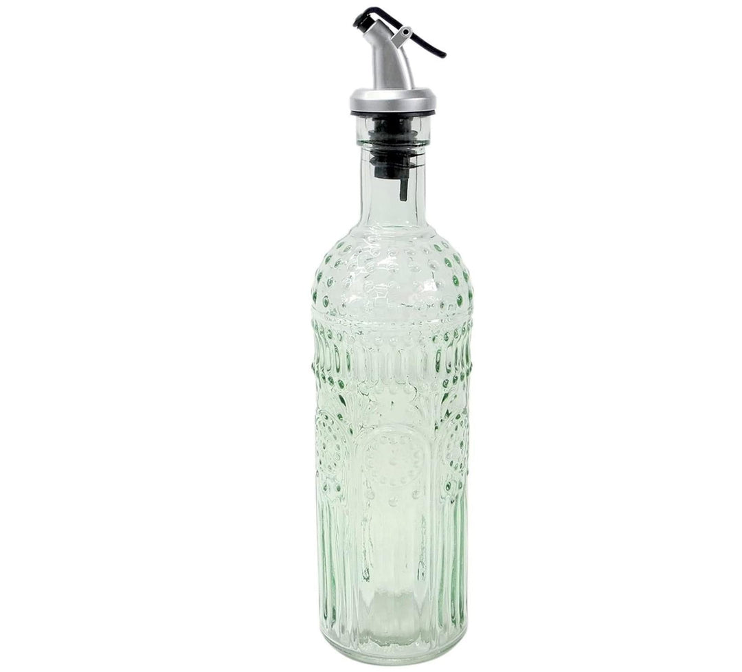 Etrusco Embossed Glass Oil and Vinegar Cruet with Pourer