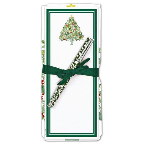 Flour Sack Towel & Magnetic Note Pad Gift Set | Holiday Tree