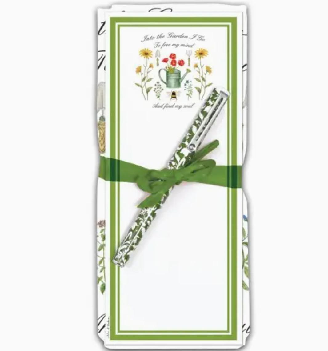 Flour Sack Towel & Magnetic Note Pad Gift Set | Into the Garden