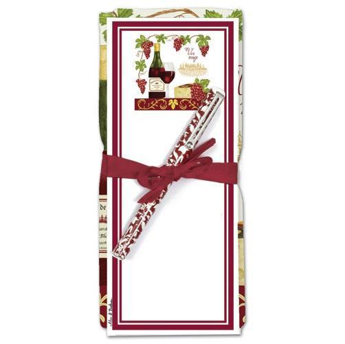 Flour Sack Towel & Magnetic Note Pad Gift Set | Vineyard