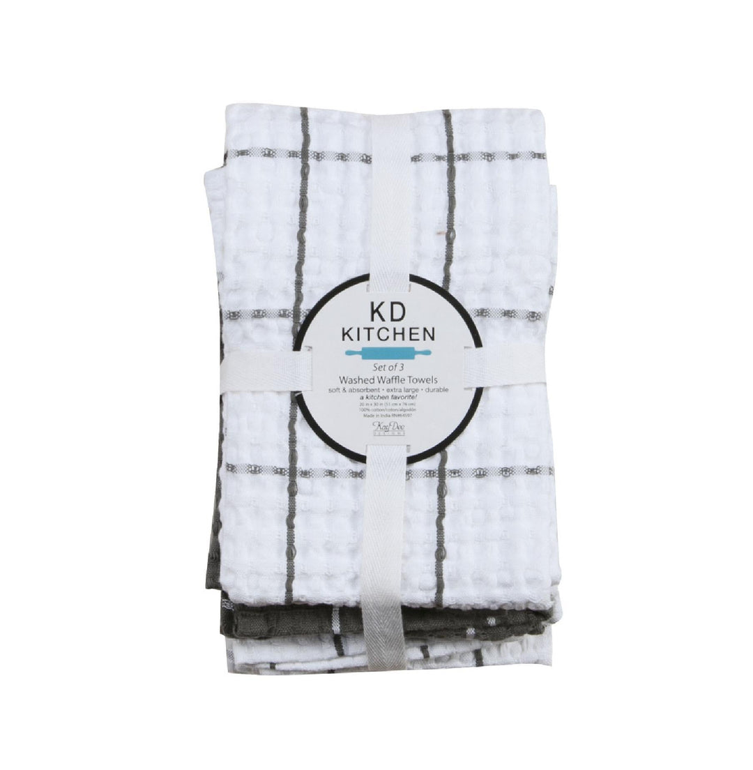 Waffle Towels 3-Piece Graphite