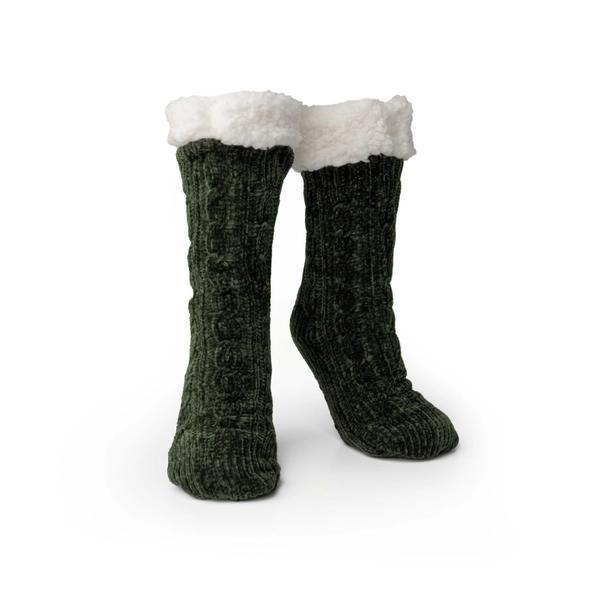 Beyond Soft Chenille Slipper Socks Green