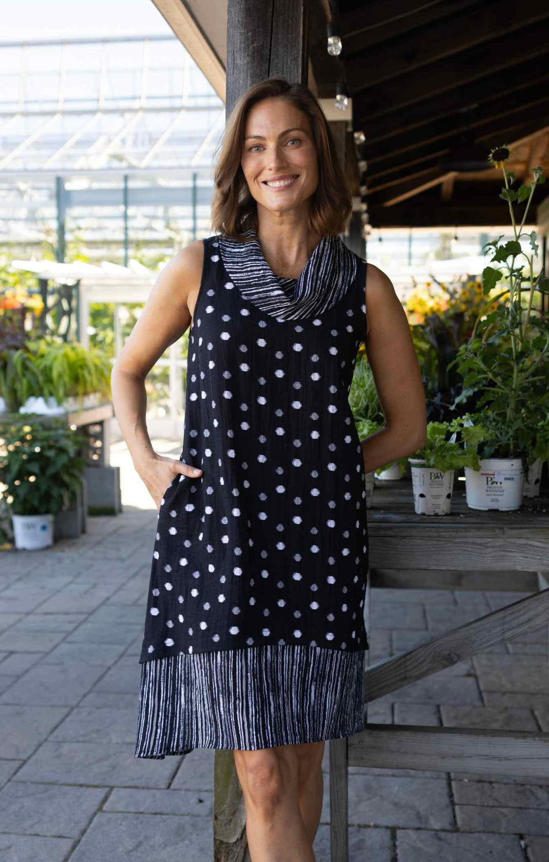 Habitat Express Travel Dot Collar Dress