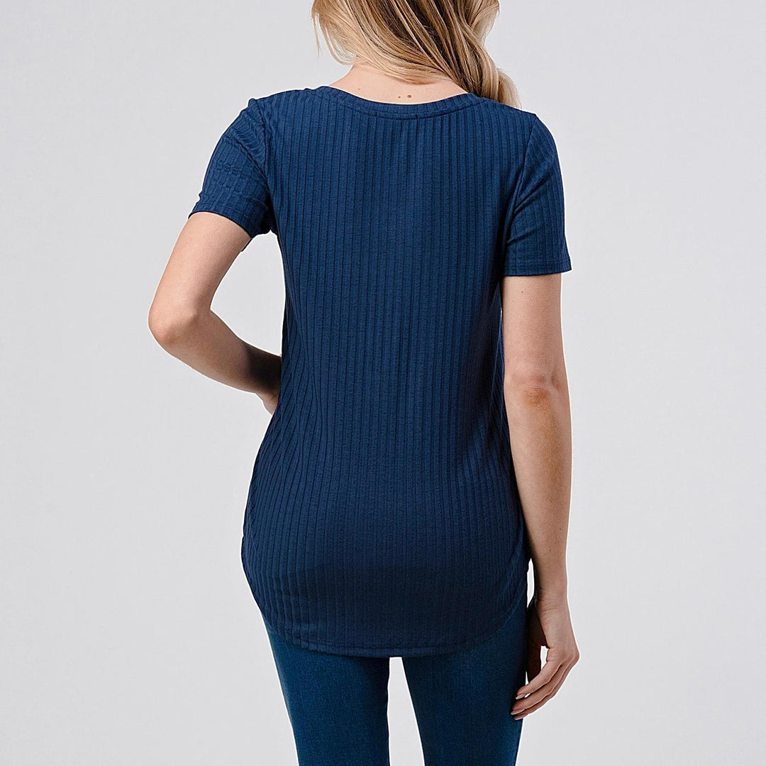 Heimious Short Sleeve V-Neck Relaxed Fit T-Shirt – Hacci Rib Heimious Short Sleeve V-Neck Relaxed Fit T-Shirt – Hacci Rib