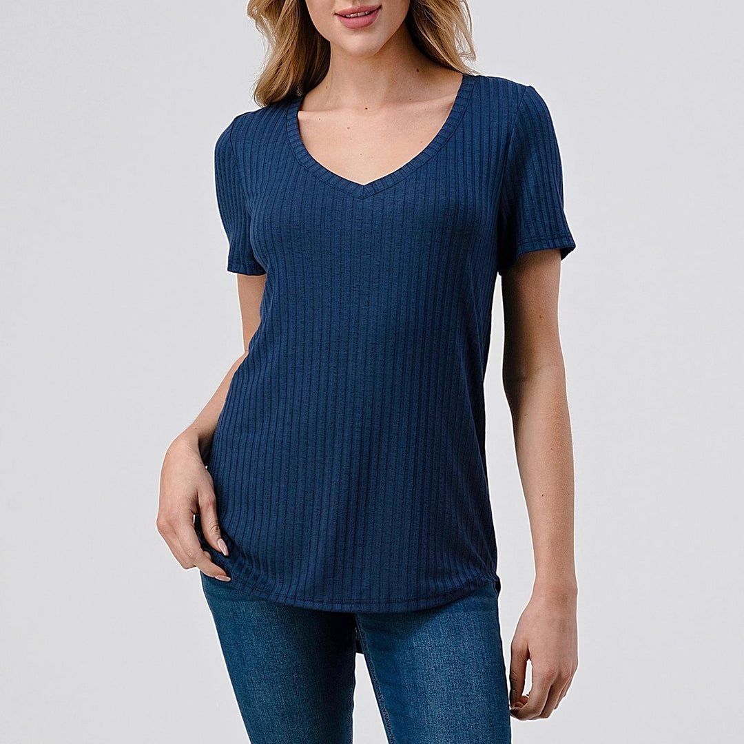 Heimious Short Sleeve V-Neck Relaxed Fit T-Shirt – Hacci Rib Heimious Short Sleeve V-Neck Relaxed Fit T-Shirt – Hacci Rib