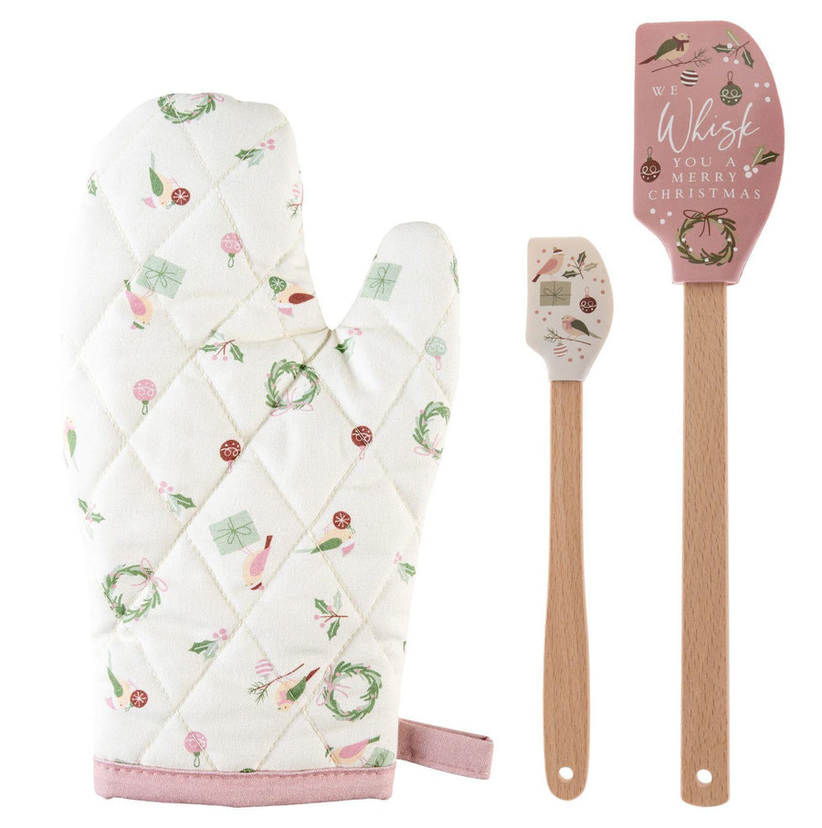 Holiday Oven Mitt & Spatula Set