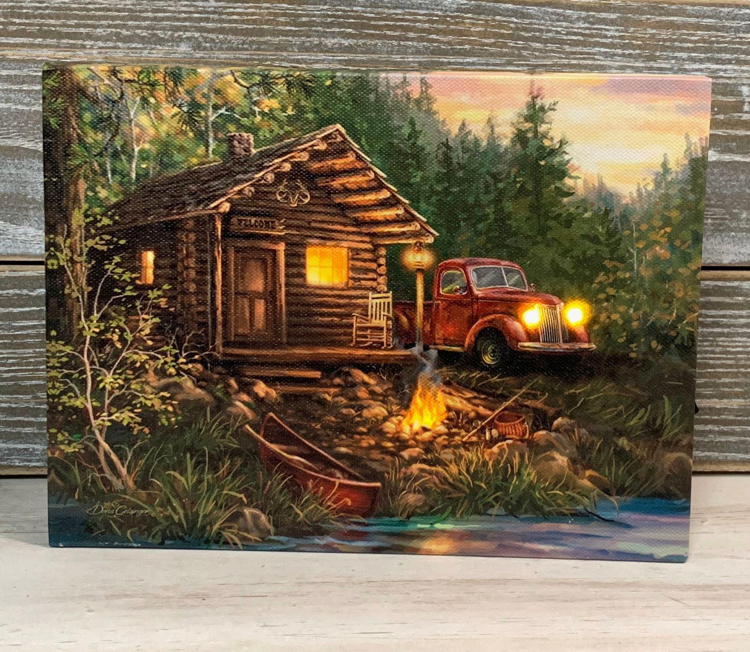 Lighted Tabletop Canvas | Cabin Life