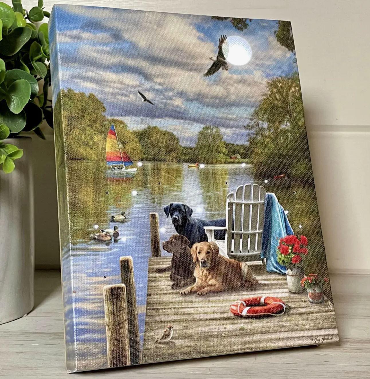 Lighted Tabletop Canvas | Summer on the Dock
