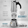 London Sip Stainless Steel Stovetop Espresso Coffee Maker