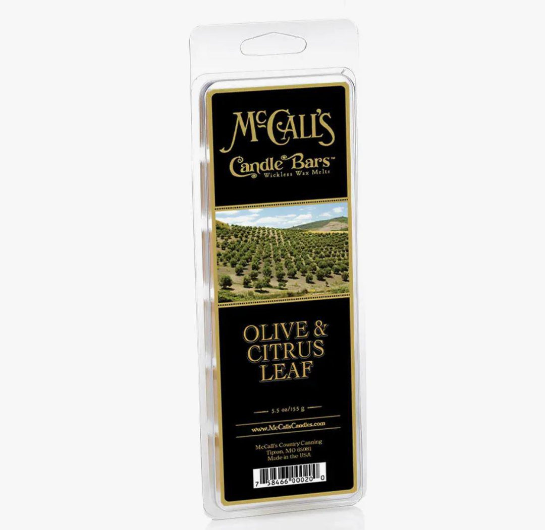 McCall's Candle Bars Wax Melts | Pack-Olive and Citrus Leaf