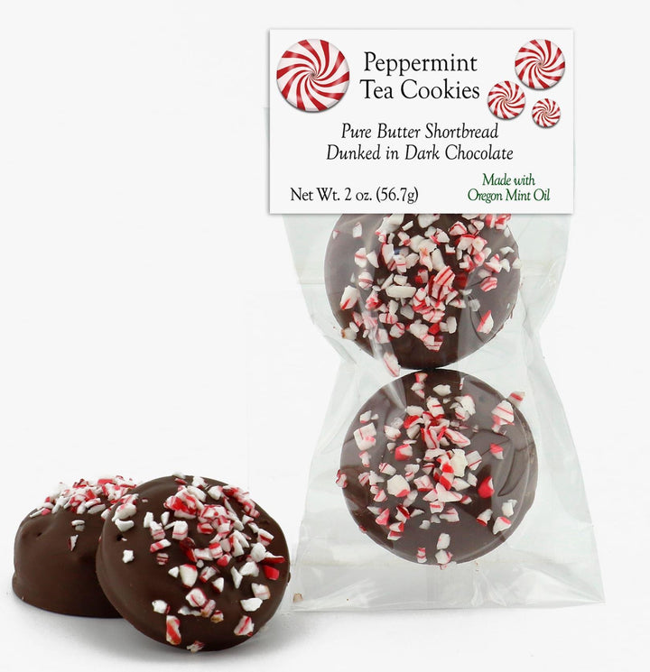 Peppermint Tea Cookies in Dark Chocolate