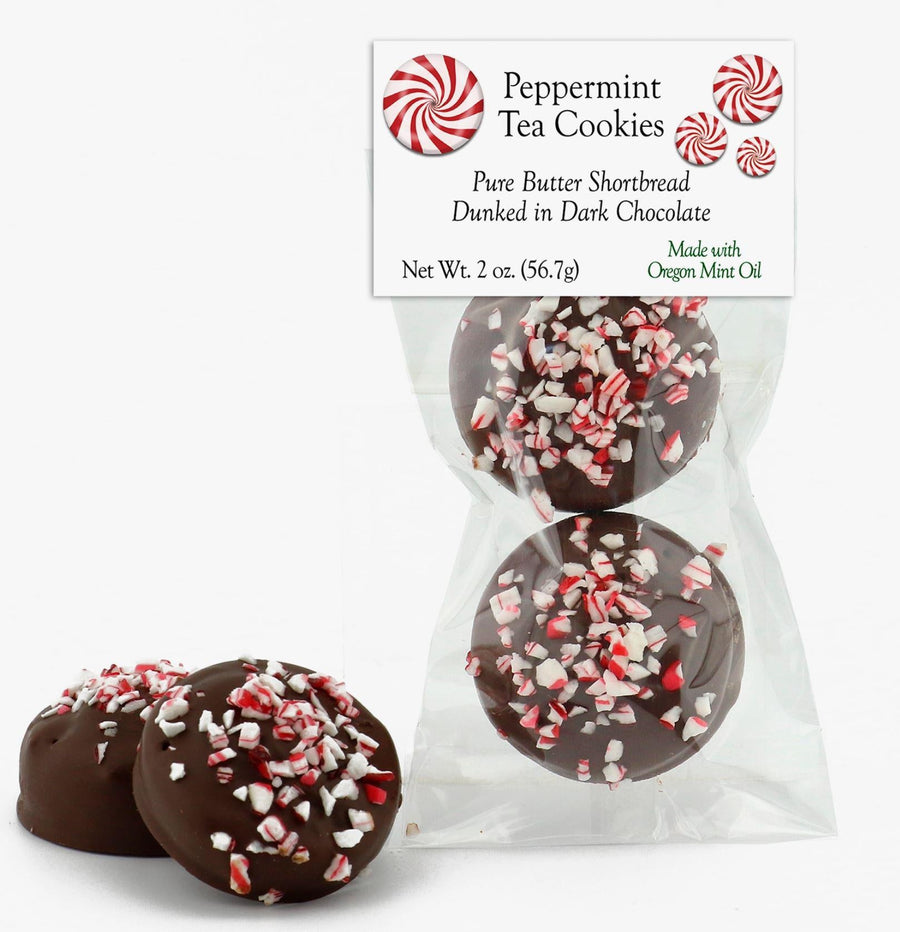 Peppermint Tea Cookies in Dark Chocolate