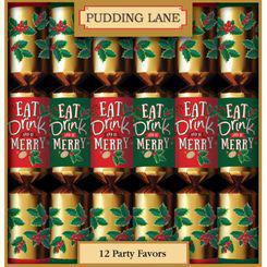 Pudding Lane Christmas Crackers Eat, Drink & Be Merry Pudding Lane Christmas Crackers Eat, Drink & Be Merry