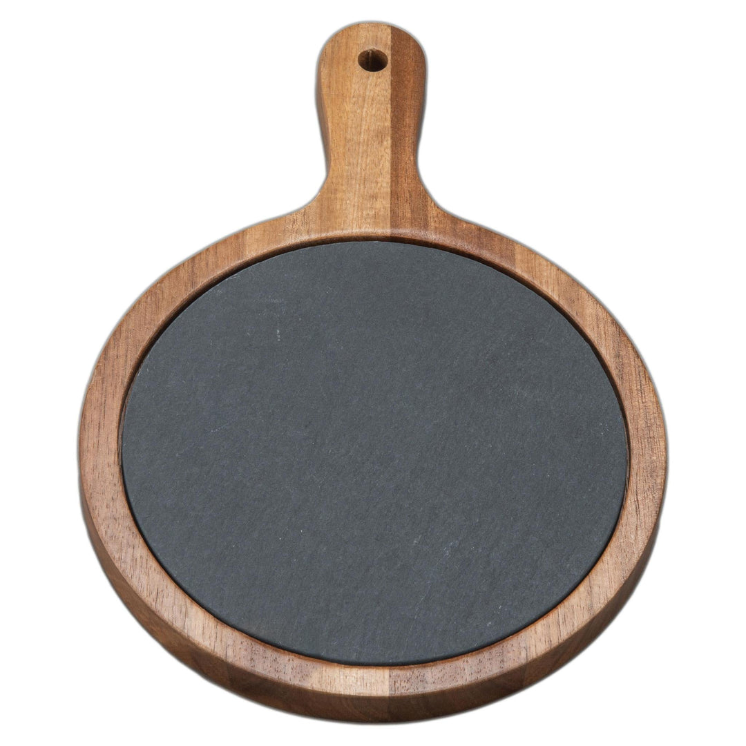 Round Wooden Slate Serving Board
