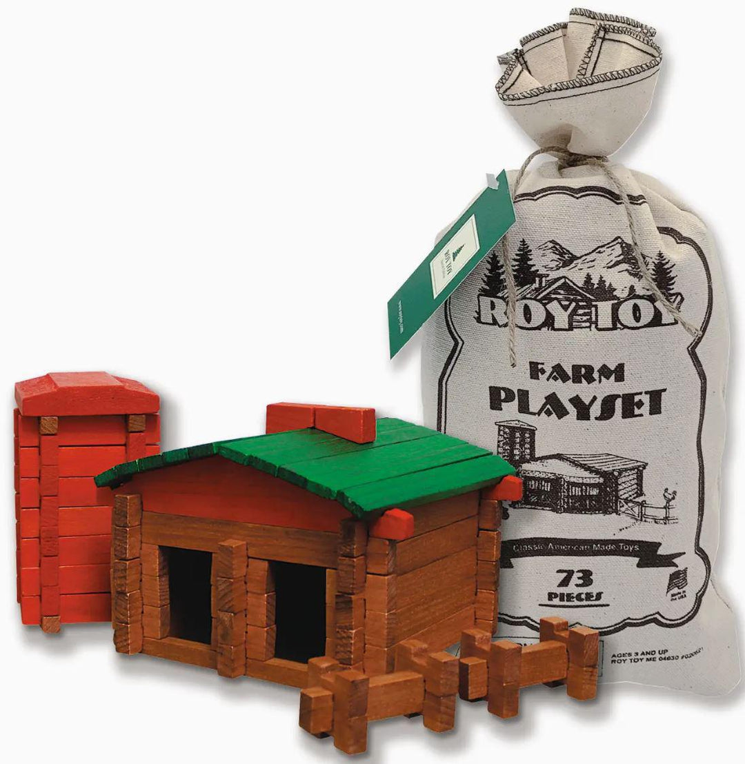 Roy Toy Log Farm Play Set