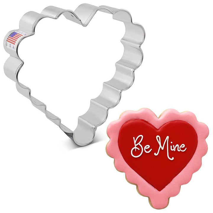 Scalloped Heart Cookie Cutter 4"