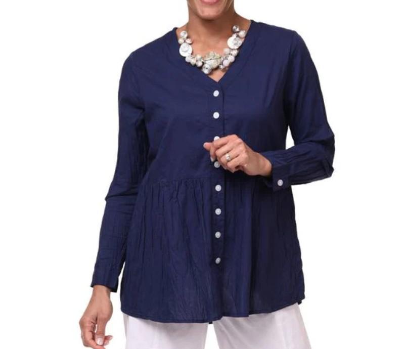 Snap Dragon & Twig Rosalinda Top in Navy Snap Dragon & Twig Rosalinda Top in Navy