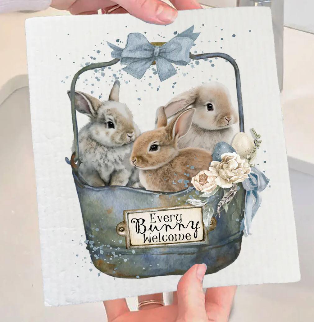 Swedish Sponge Dish Cloth | Easter Every Bunny Welcome Farmhouse
