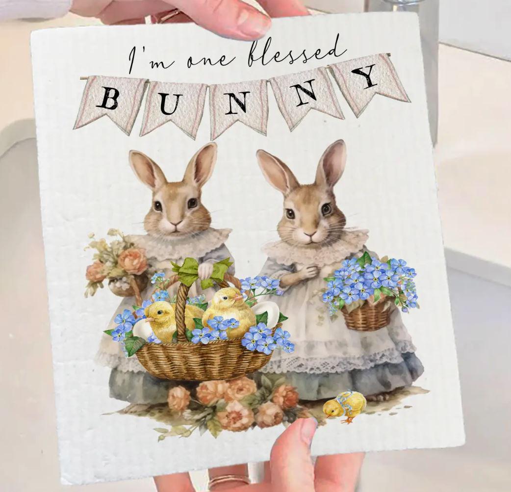 Swedish Sponge Dish Cloth | Easter Victorian One Bless Bunny