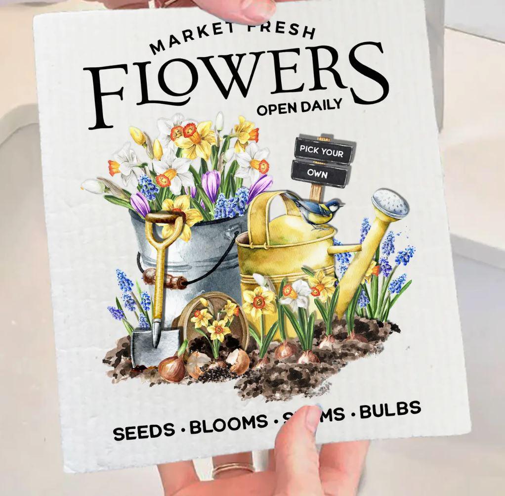 Swedish Sponge Dish Cloth | Market Fresh Flowers Daffodils