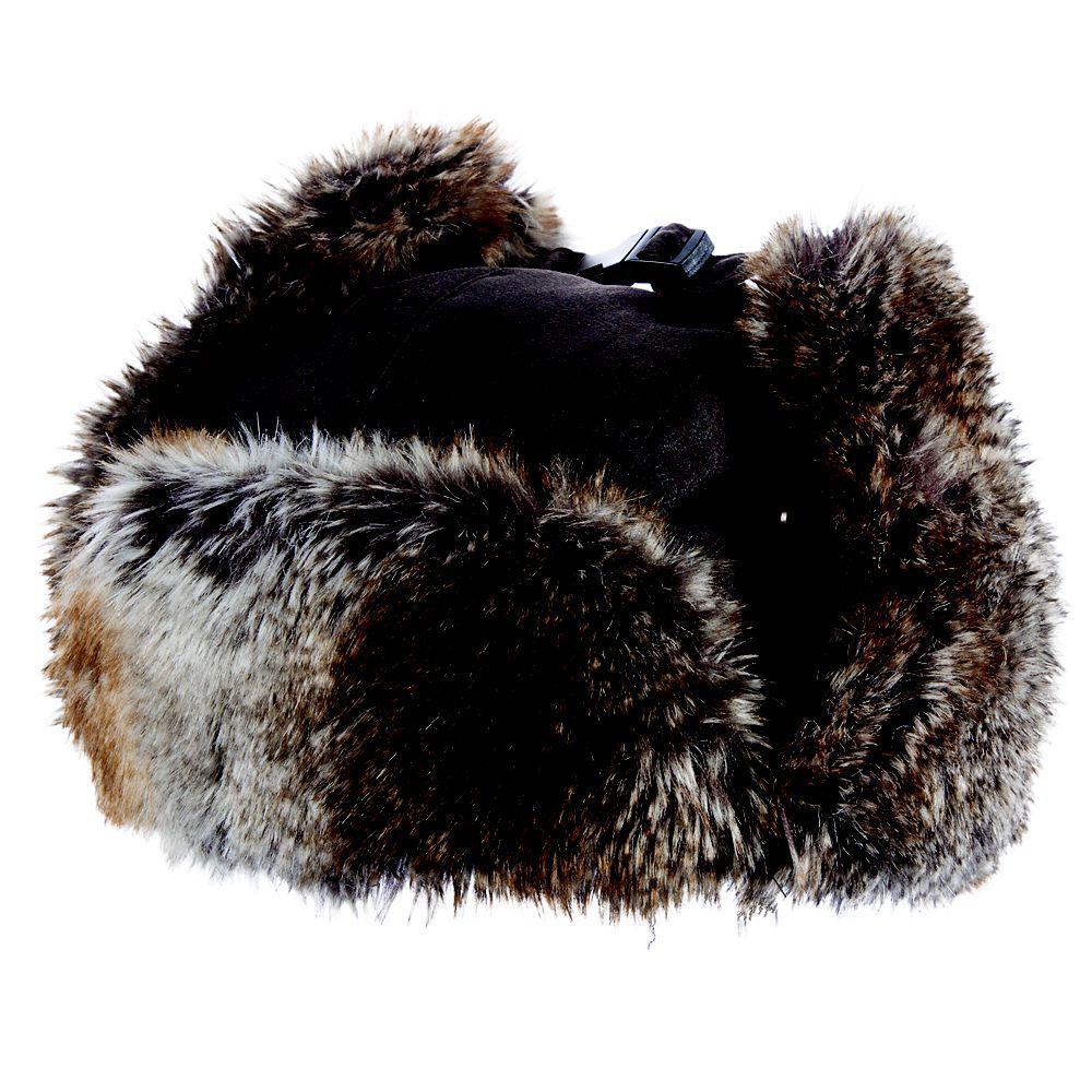 Weathered Cotton Blend Trooper Quilted Lining, Vegan Fur Lined Earflap Weathered Cotton Blend Trooper Quilted Lining, Vegan Fur Lined Earflap