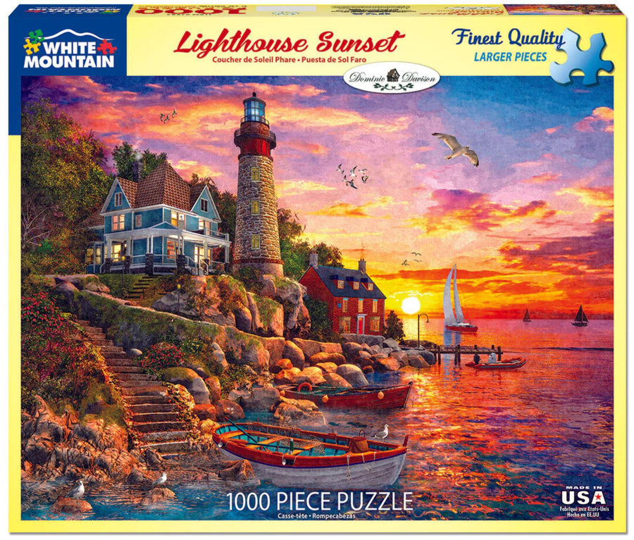 White Mountain Jigsaw Puzzle | Lighthouse Sunset 1000 Piece