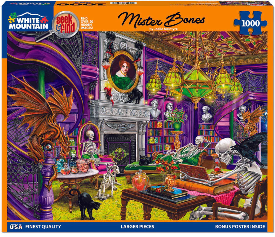 White Mountain Jigsaw Puzzle | Mr. Bones - Seek & Find 1000 Piece