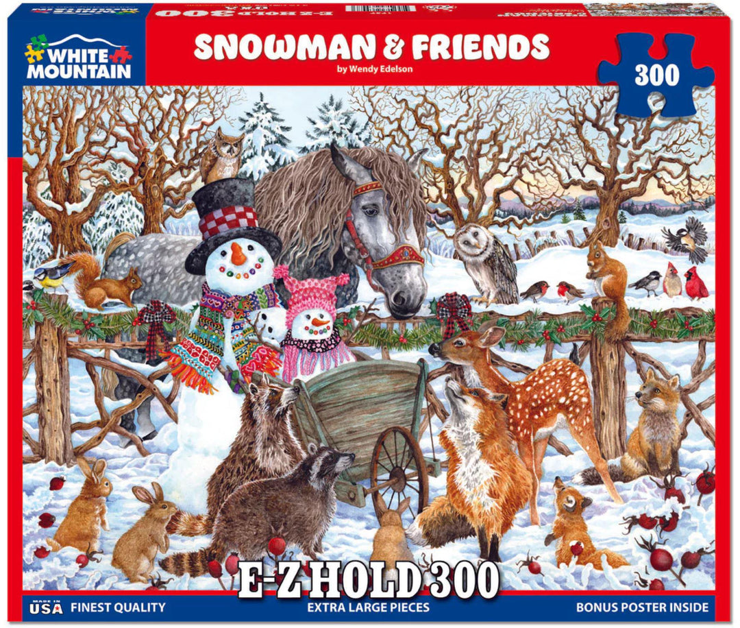 White Mountain Jigsaw Puzzle | Snowman & Friends 300 Piece