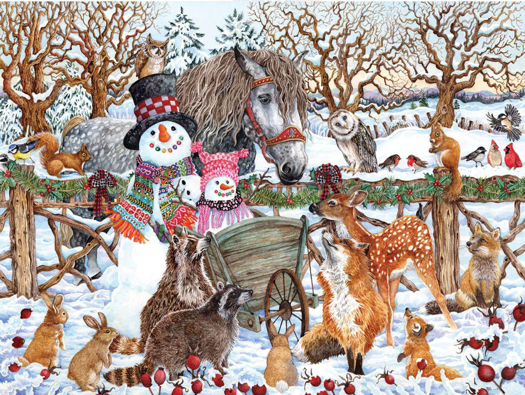 White Mountain Jigsaw Puzzle | Snowman & Friends 300 Piece