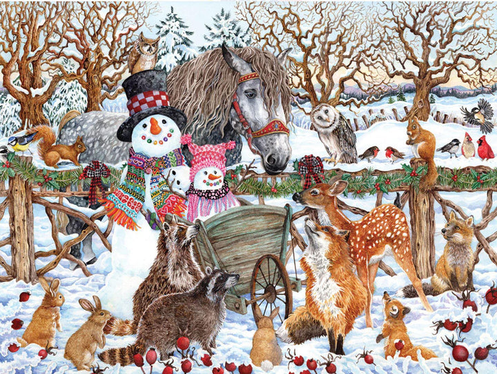 White Mountain Jigsaw Puzzle | Snowman & Friends 300 Piece