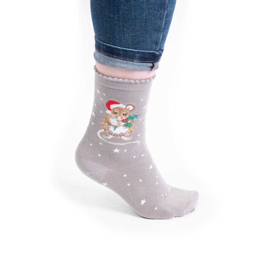Wrendale Socks | Christmouse Christmas Mouse