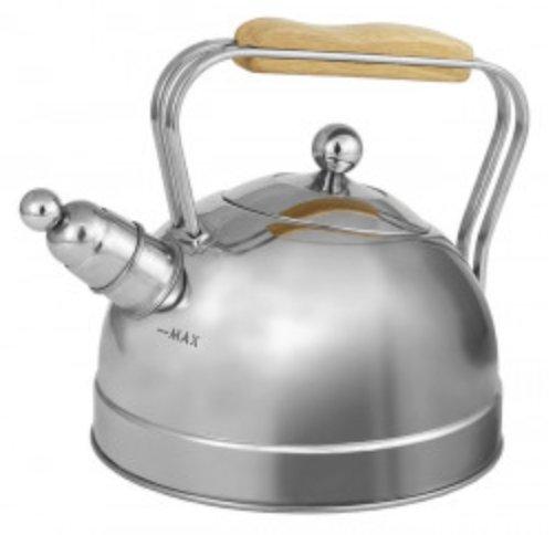 2.5 QT Stainless Steel Wood Handle Tea Kettle by Down to Earth