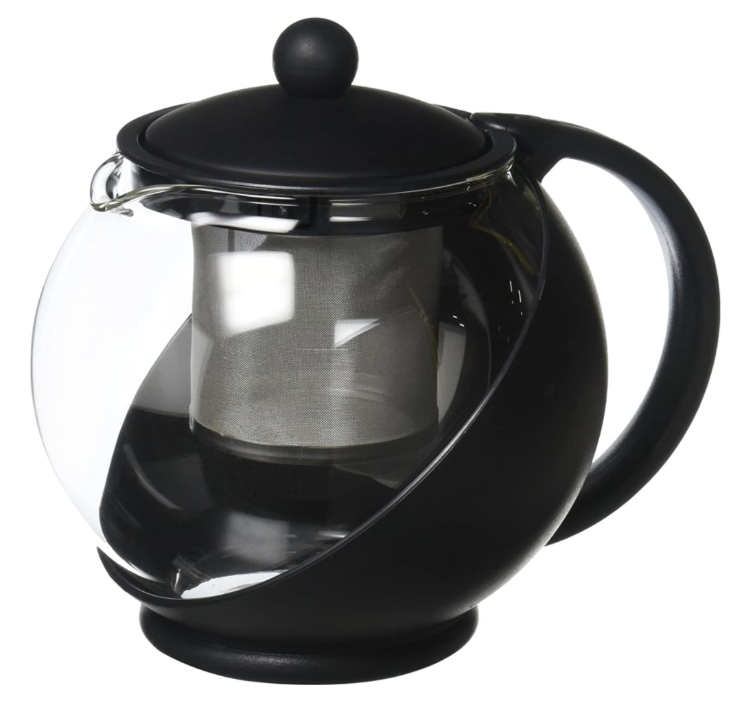 6 Cup Eclipse Glass Black Teapot with Infuser by NorPro