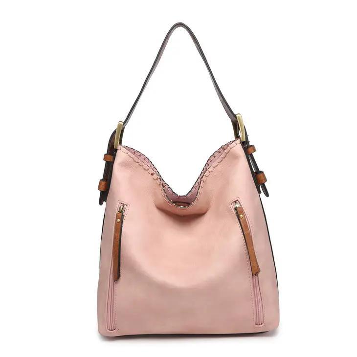 Alexa 2-in-1 Hobo Bag with Dual Zip Compartments | Pink