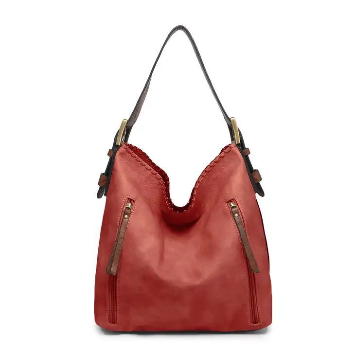 Alexa 2-in-1 Hobo Bag with Dual Zip Compartments | Rust