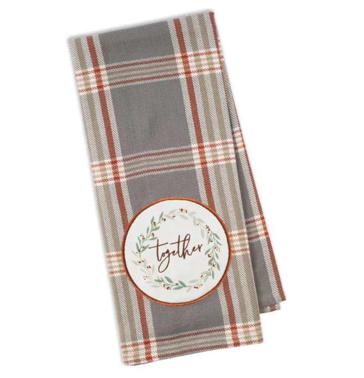 Always Grateful Embellished Dish Towel