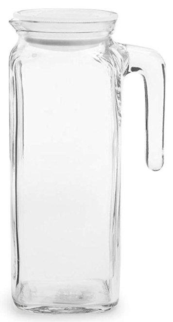 Bormioli Rocco Glass Frigoverre Jug With Airtight Lid (1 Liter): Clear Pitcher With Hermetic Sealing, Easy Pour Spout & Handle