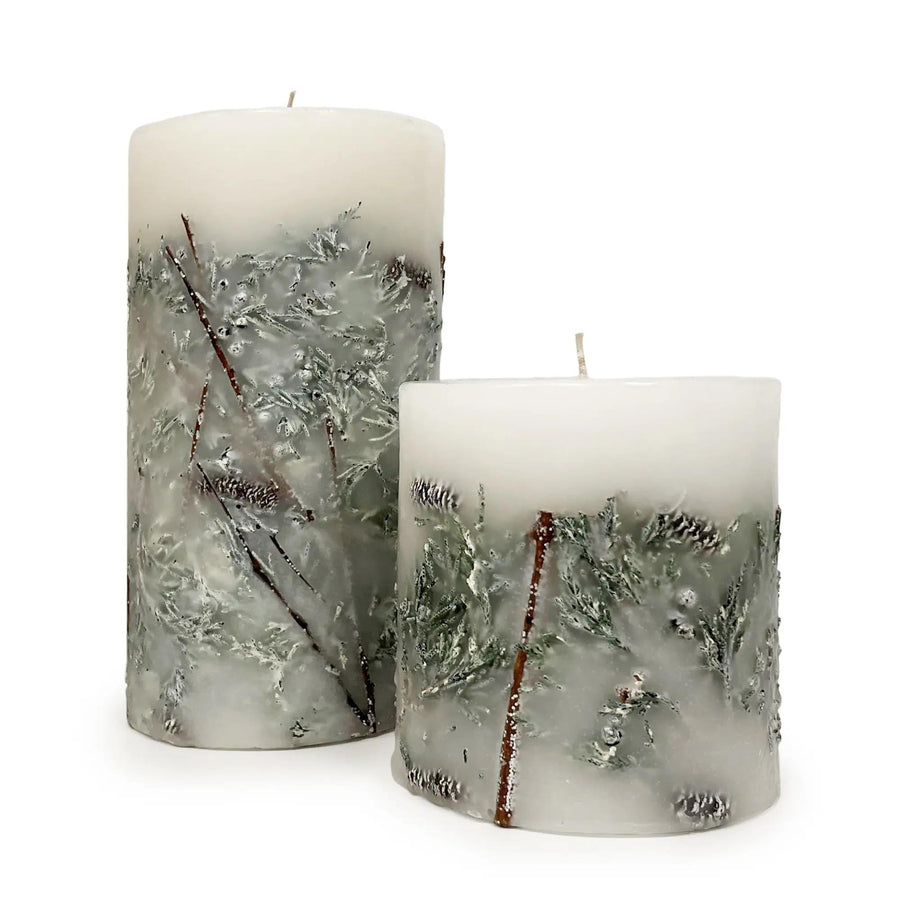 Botanical Pillar Candle | Frosted Pine