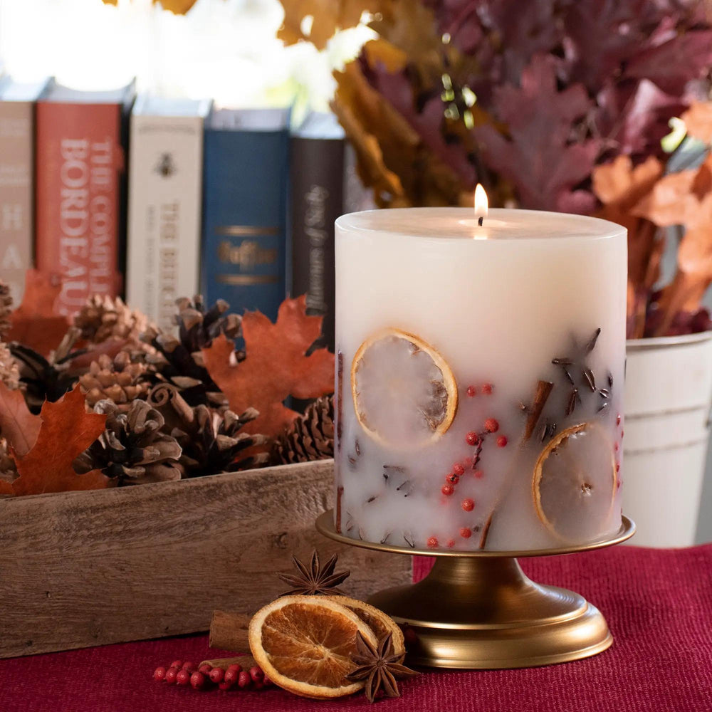 Botanical Pillar Candle | Holiday Memories