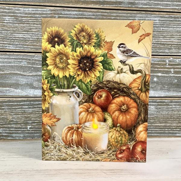 Bountiful Harvest- Lighted Tabletop Canvas