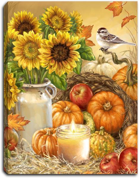 Bountiful Harvest- Lighted Tabletop Canvas