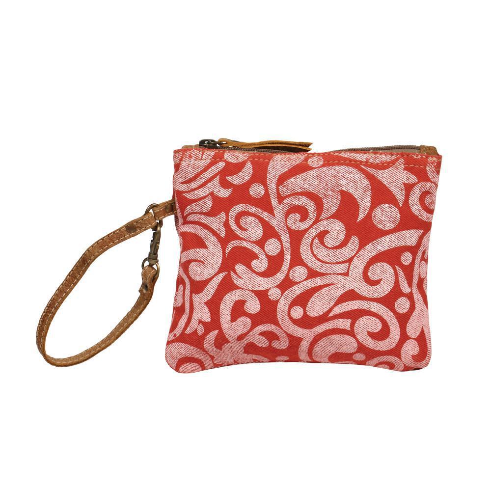 Burgandy Floral Pouch