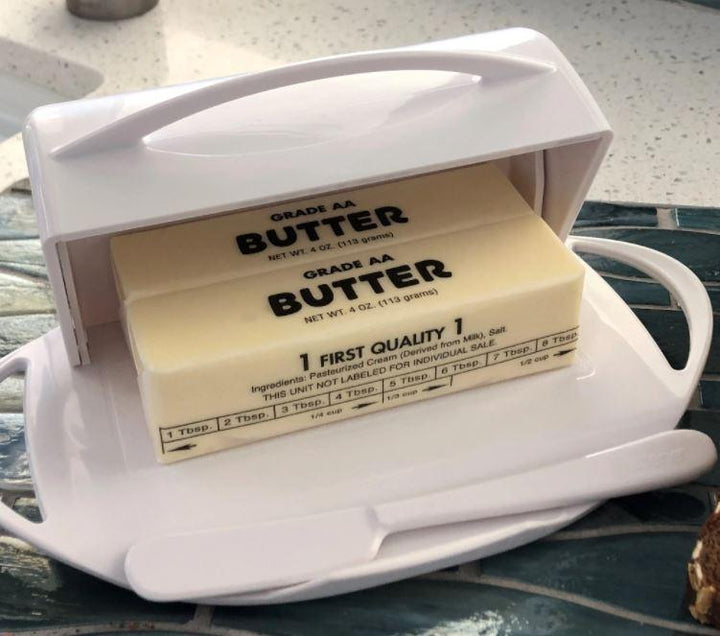 Butterie Butter Dish with attached Flip-Top Lid