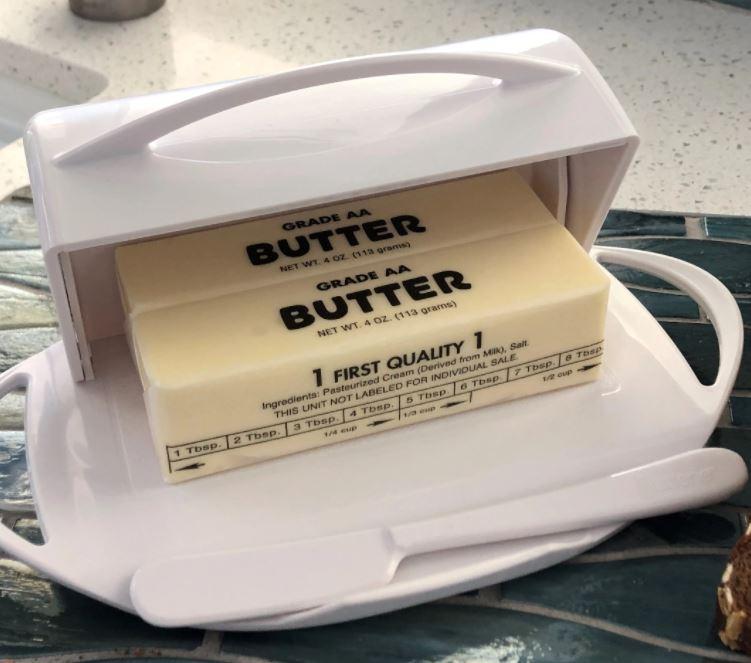 Butterie Butter Dish with attached Flip-Top Lid