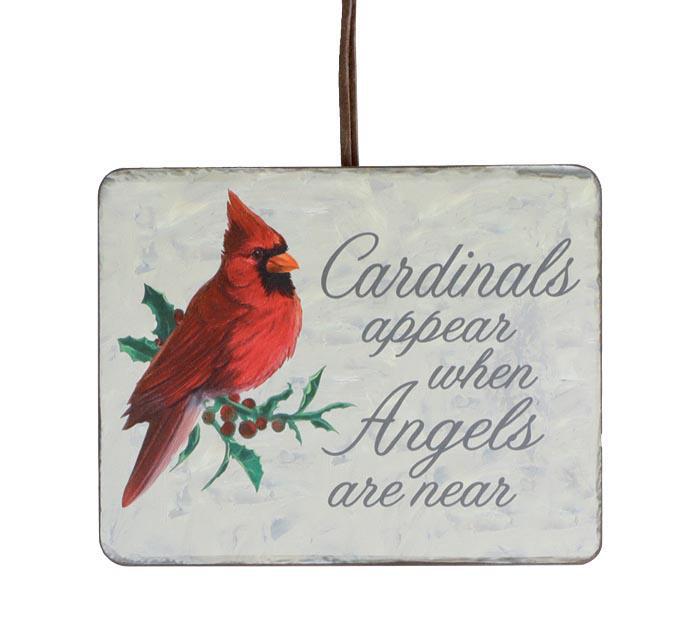Cardinal Wood Plaque Ornament
